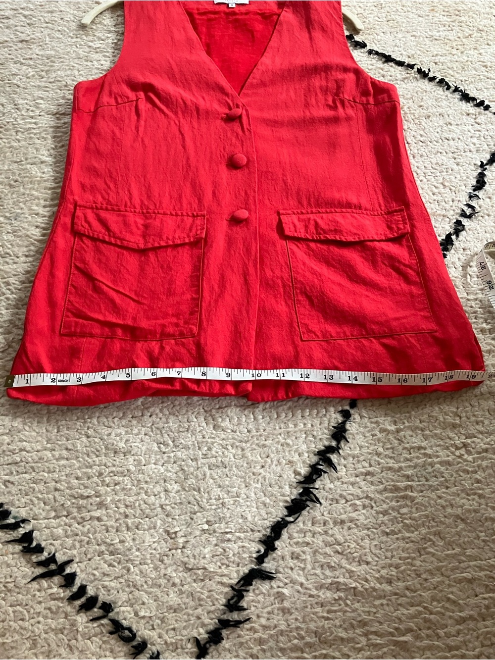 Red Button-Front Vest Top - Picture 9 of 11